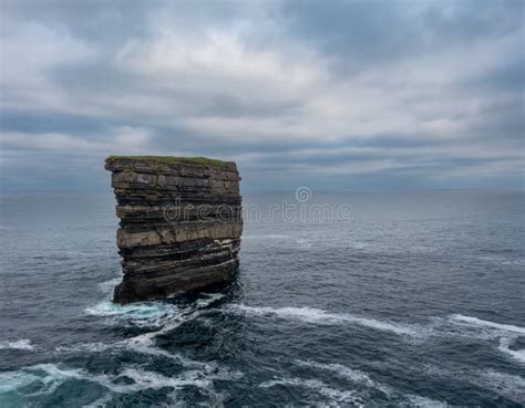 View of the Landmark Sea Stack Downpatrick Head in County Mayo of Ireland Stock Photo - Image of ...