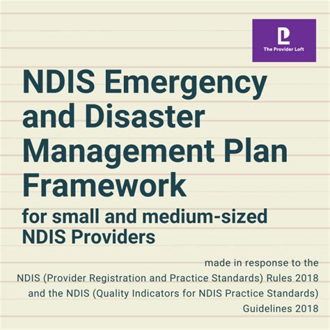 NDIS Provider Emergency and Disaster Management Plan Framework