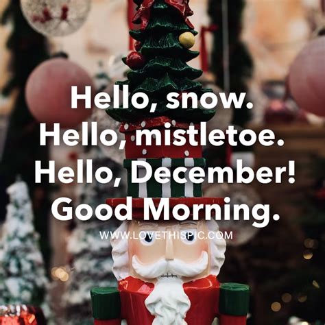 Hello, Snow. Hello, Mistletoe. Hello, December! Good Morning Pictures, Photos, and Images for ...