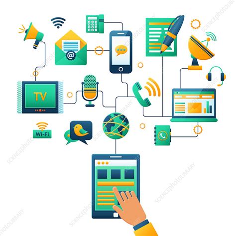 Digital communication, illustration - Stock Image - F019/8982 - Science ...