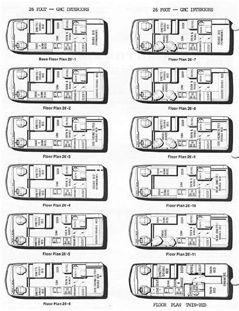 Interior layouts for 26ft GMC Motorhomes | Camper van conversion diy, Motorhome interior, Camper van