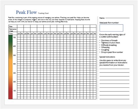 Best Peak Flow Chart Printable | Tristan Website