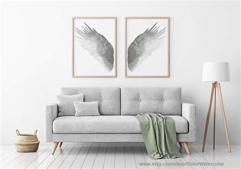 Wings Home Decor Wings Wall Decor Wings Illustration set of | Etsy