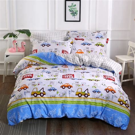 Kids Boys Bedding Set Cars Vehicles Duvet Cover Soft Kids Duvet Cover Set Quilt cover 100% ...