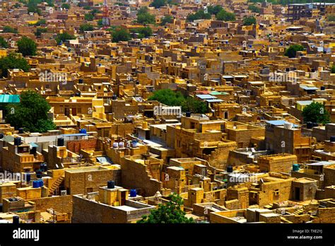 Aerial of Golden City, Jaisalmer, Rajasthan, India, Asia Stock Photo ...