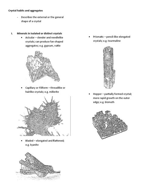 A Comprehensive Guide to Crystal Habits and Aggregates | PDF | Minerals | Natural Materials