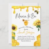 Yellow Honey Watercolor Sunflower Bee Baby Shower Invitation | Zazzle