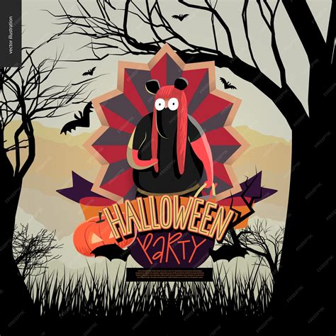 Premium Vector | Halloween Party composed sign