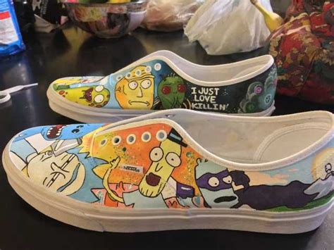 My Girlfriend Painted Me a Pair of Rick and Morty Shoes - Imgur Painted ...