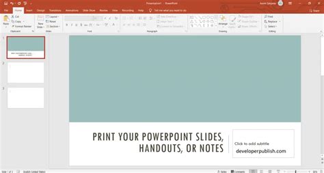 Print out PowerPoint Slides, Handouts, or Notes | DeveloperPublish