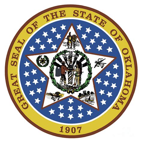 Oklahoma State Seal Digital Art by Bigalbaloo Stock