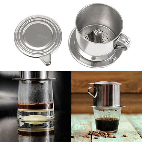 Stainless Steel Vietnamese Drip Coffee Filter Maker Pot Infuser For ...