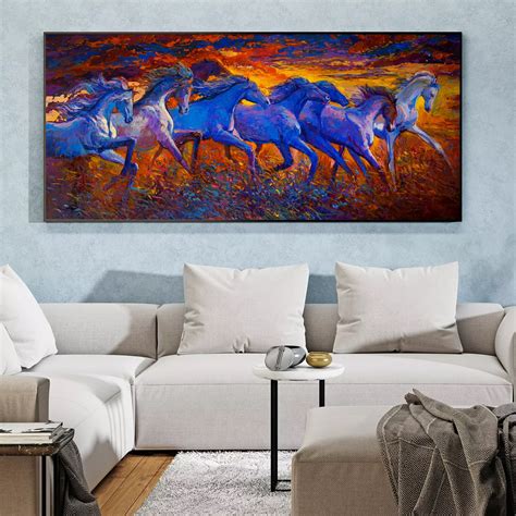 Horse Running On The Field, Oil Painting – Merawalaprint - Animals and Birds