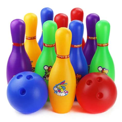 Aliexpress.com : Buy Colorful Standard 12 Piece Bowling Set w/ 10 Pins ...