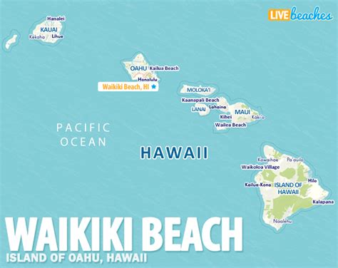 Map of Waikiki Beach, Hawaii - Live Beaches