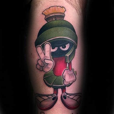 40 Marvin The Martian Tattoo Designs For Men - Cartoon Ink Ideas