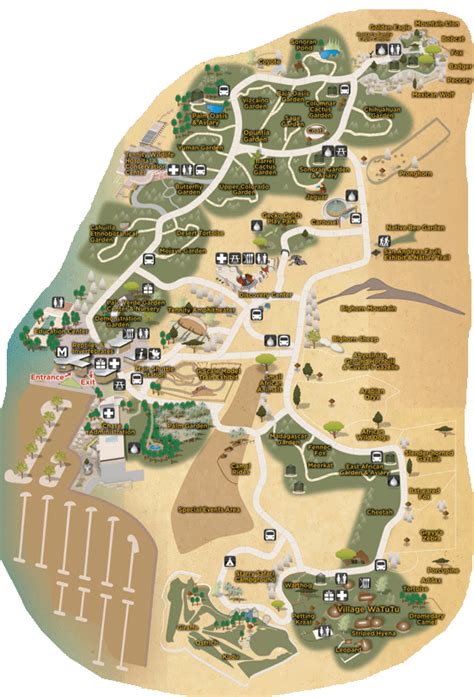 The map of The Living Desert zoo & Gardens in Palm Desert, USA