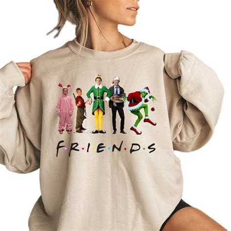 F.R.I.E.N.D.S Christmas Sweatshirt – Unisex Holiday Sweatshirts – Friends Crewneck Christmas ...