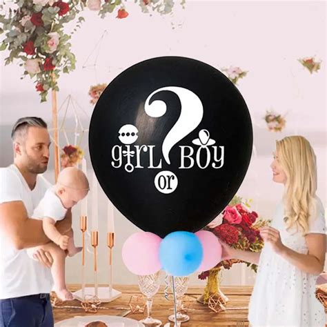 36 Inch Black Gender Reveal Balloon Boy or Girl Gender Reveal Party ...