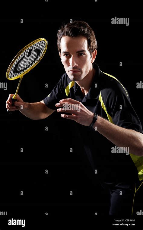 Portrait of Nathan Robertson, World champion badminton player Stock ...