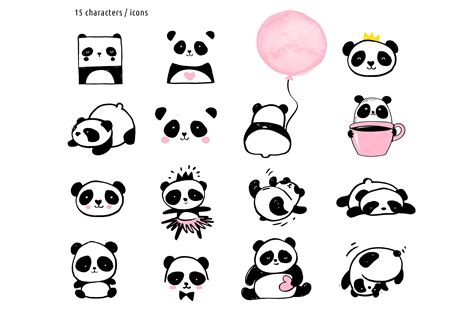 Panda bear design collection by Marish on @creativemarket | Bear ...