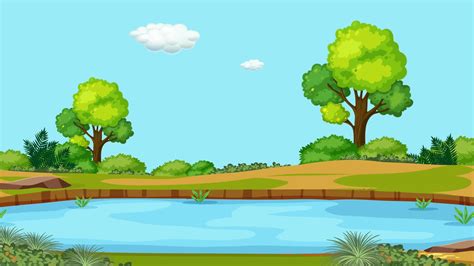 Abstract natural green comics cartoon background with pond 25782302 Stock Video at Vecteezy