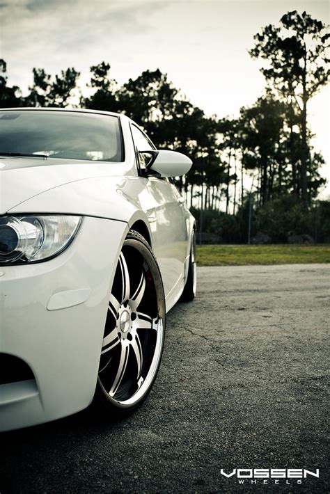 Photo shoot of White M3 on the new Vossen VVS-086 (Matte Black Machined ...