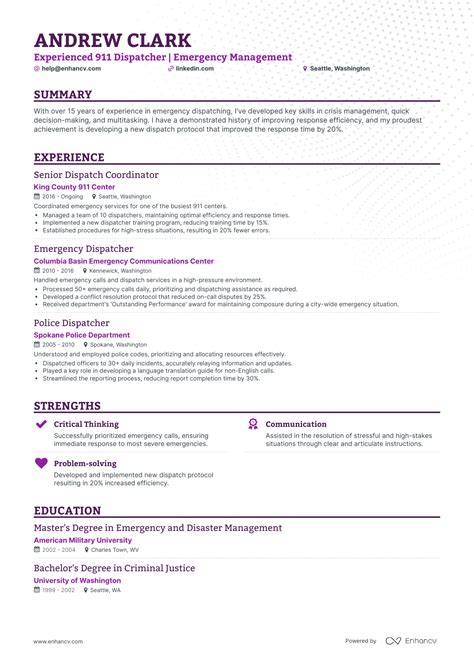 5 911 Dispatcher Resume Examples & Guide for 2024