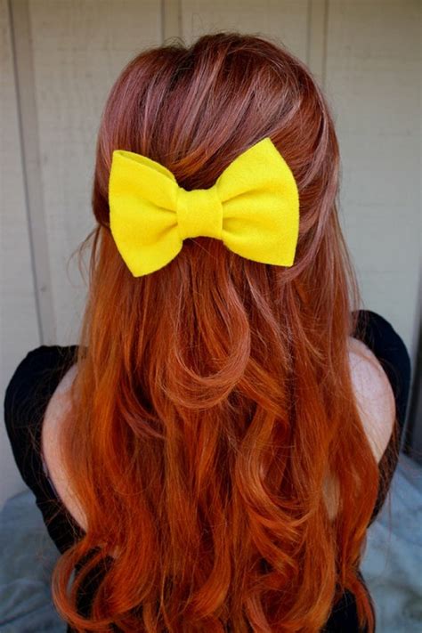 Cannot wait for long hair again...hello giant adorable bows :) | Hair bows, Felt hair bows, Red ...