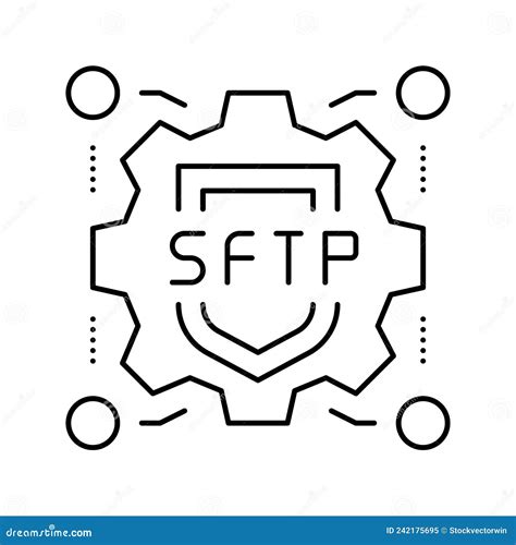 Sftp Label Line Icon Vector Illustration Sign Stock Vector ...