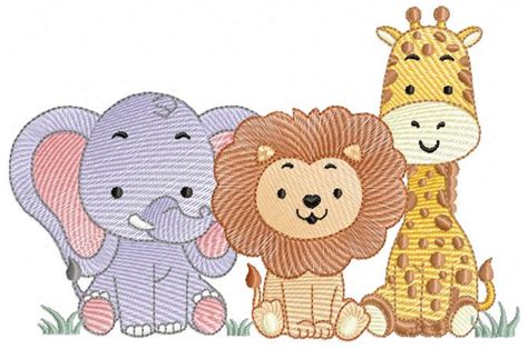 Safari animals embroidery designs machine embroidery pattern | Etsy