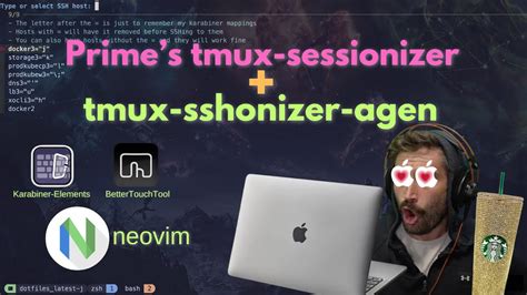 Primeagen's tmux-sessionizer and tmux-sshonizer-agen - YouTube