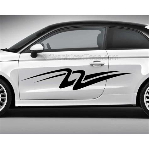 Custom Car Stickers, Vinyl Graphic Side Stripe Decals - Swooshes