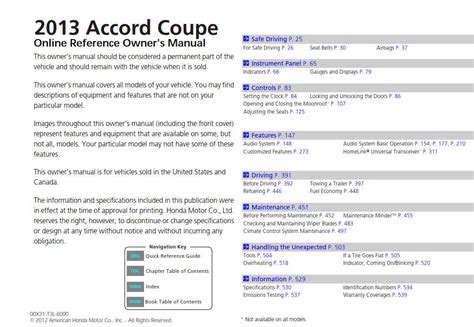 Honda Accord Coupe 2013 Owner’s Manual - PDF for FREE