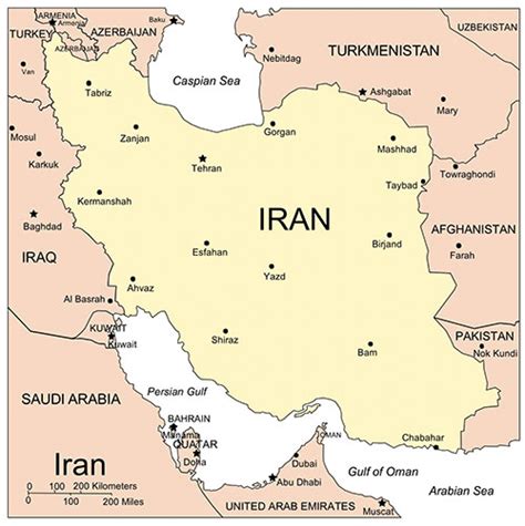 Iran PowerPoint Map, Major Cities and Capital - MAPS for Design