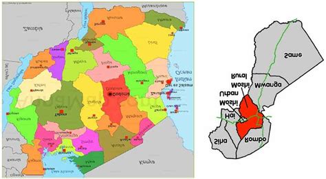 Map showing location of Moshi District Council | Download Scientific Diagram