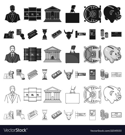 Money and finance cartoon icons in set collection Vector Image