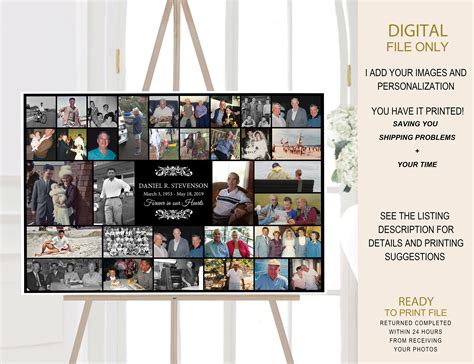 Funeral Memorial Photo Collage Funeral Display Funeral - Etsy