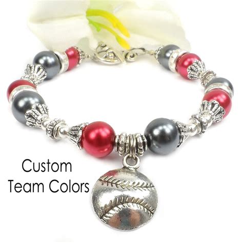 Custom Pearl Baseball Bracelets: Personalized Baseball Team | Etsy