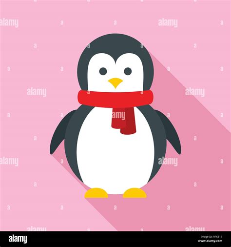 Xmas penguin icon. Flat illustration of xmas penguin vector icon for web design Stock Vector ...