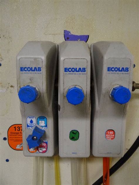 Ecolab (3) Station Cleaning Chemical Dispensers With Faucet and ...