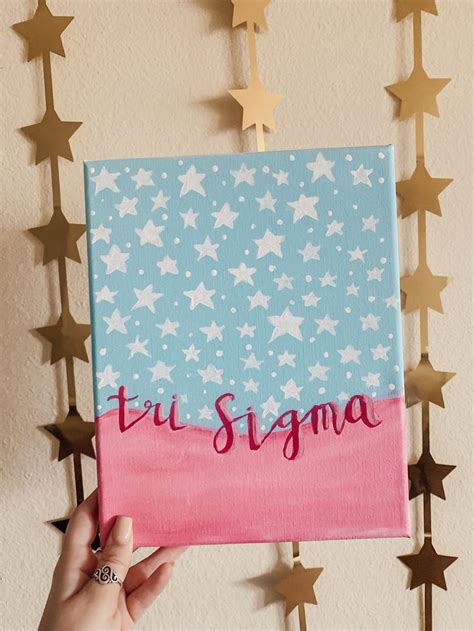 Tri sigma canvas | Big/little baskets, Big little basket, Sorority canvas