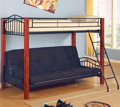 Coaster Haskell Metal and Wood Casual Twin over Futon Bunk Bed | Value City Furniture | Bunk Beds