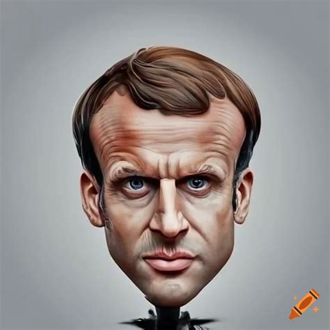 Cartoon of macron and borne standing together on Craiyon
