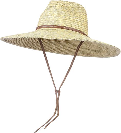 GEMVIE Women's Straw Hat Large Brim Fedora Sun Hat with Chin Strap ...