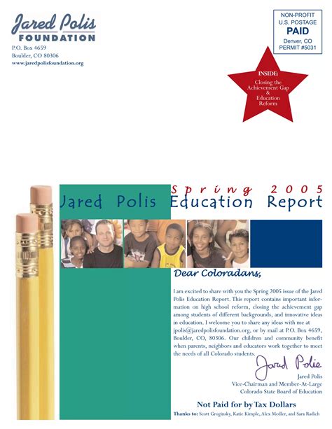 Jared Polis Foundation Education Report Spring 2005 | PDF