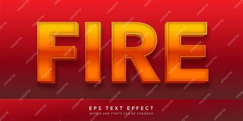 Premium Vector | Fire 3d editable text effect