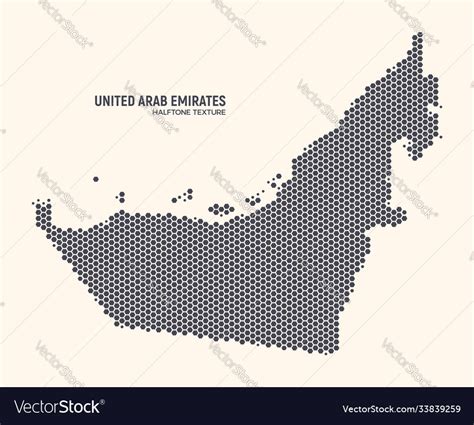 Hexagonal halftone design united arab emirates map