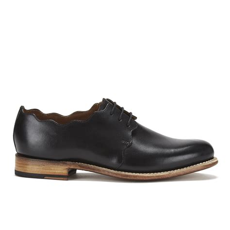 Grenson Women's Dulcie Leather Wave Top Derby Shoes - Black | FREE UK Delivery | Allsole