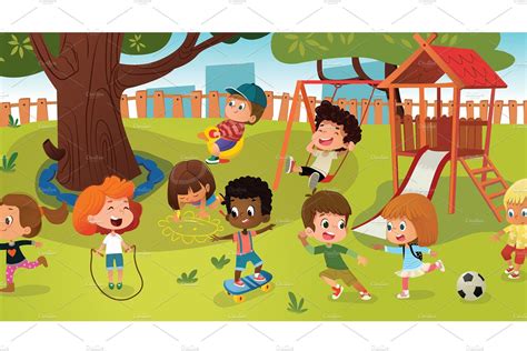 School Playground PNG Elements | Kids playing, School playground, Kids playground